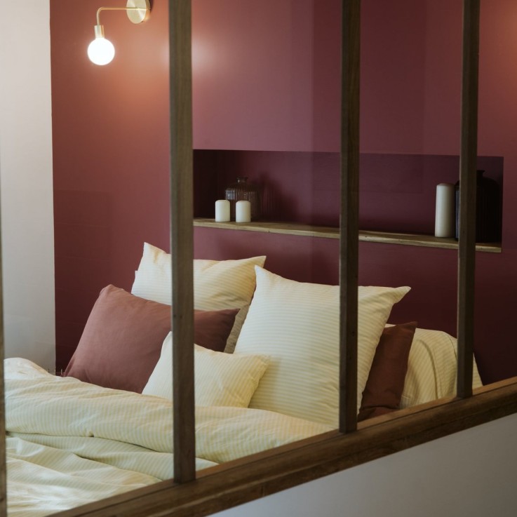 Taie d'oreiller Percale de Coton Bio rayé