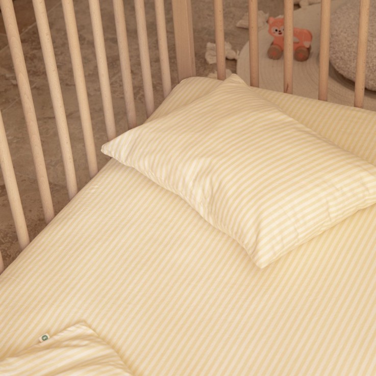 Taie d'oreiller Percale de Coton Bio rayé