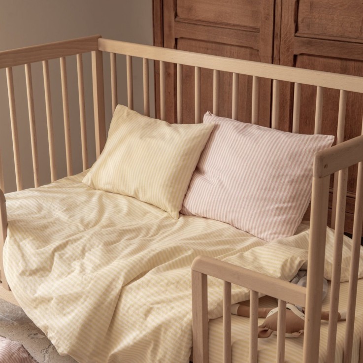 Taie d'oreiller Percale de Coton Bio rayé