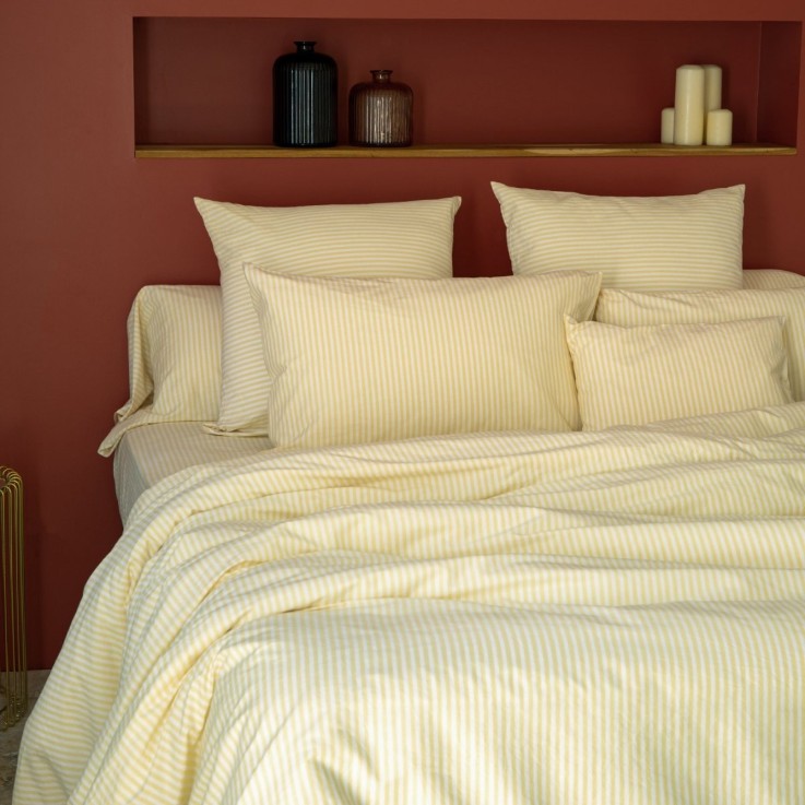 Housse de couette Adulte Percale de Coton Bio rayé