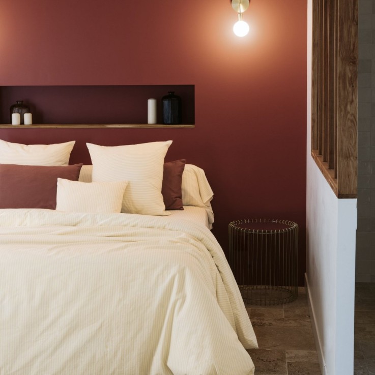 Housse de couette Adulte Percale de Coton Bio rayé