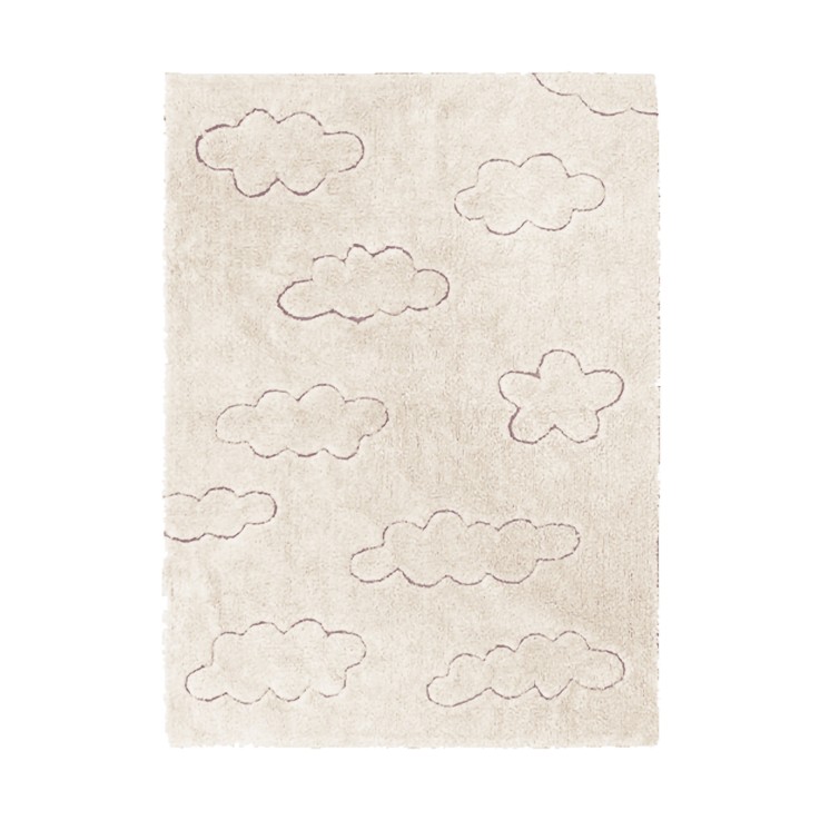 Tapis Rectangulaire En Coton Nuages Upcyclé