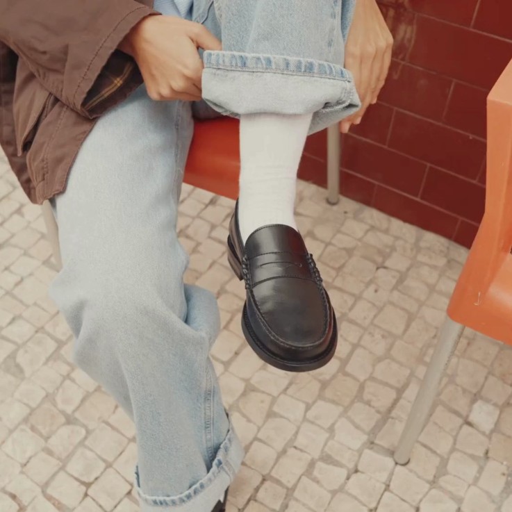 Mocassins mixtes Braga en cuir d'olive