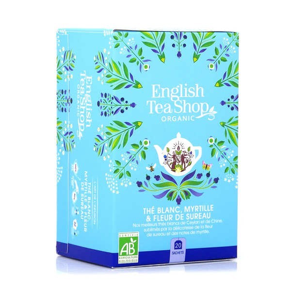 Thé blanc fleur de sureau et myrtille bio en sachets - Boîte de 20 sachets