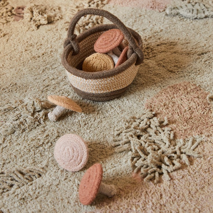 Tapis En Coton Forêt De Champignons Chasse Aux Champignons