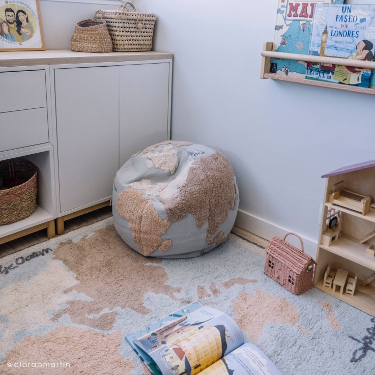 Tapis Rectangulaire En Coton Carte Du Monde Back-To-School