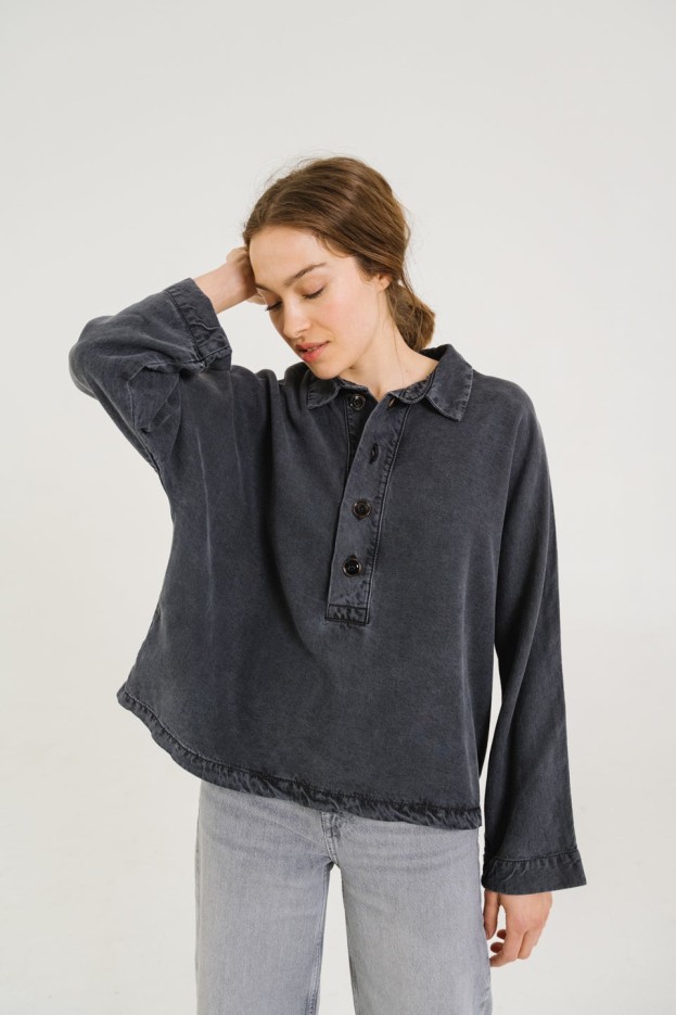 Surchemise Joanie Grey Noir Denim