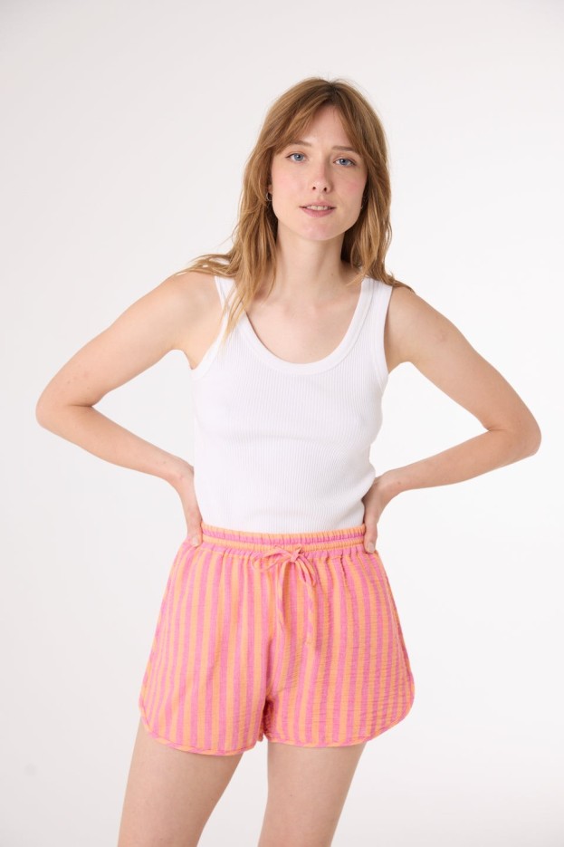 Short Scott rose et orange