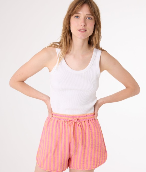 Short Scott rose et orange