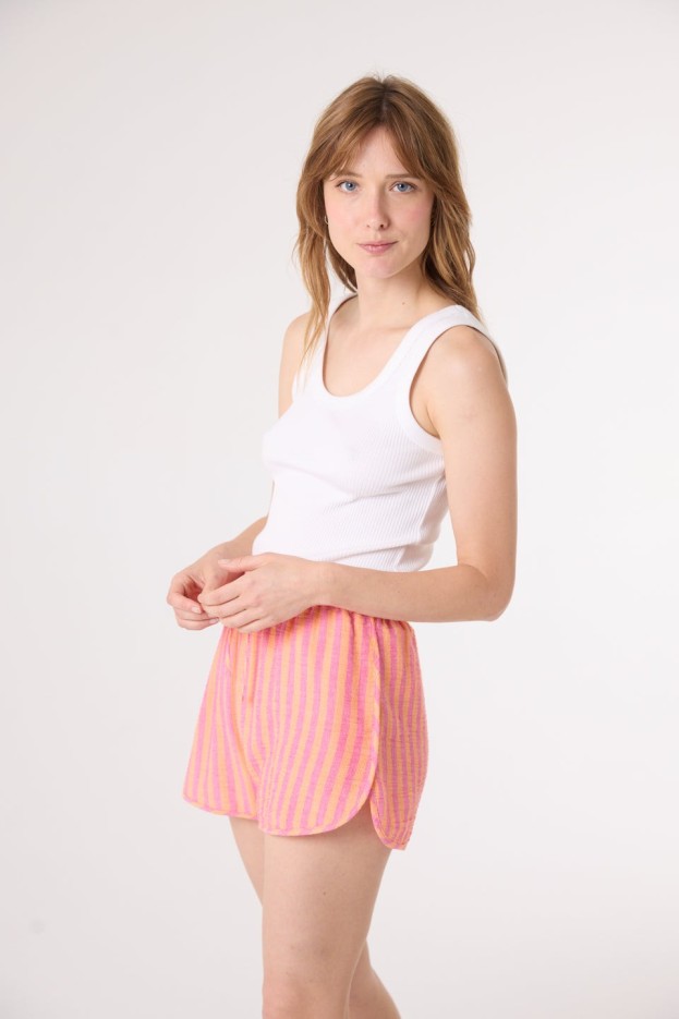 Short Scott rose et orange