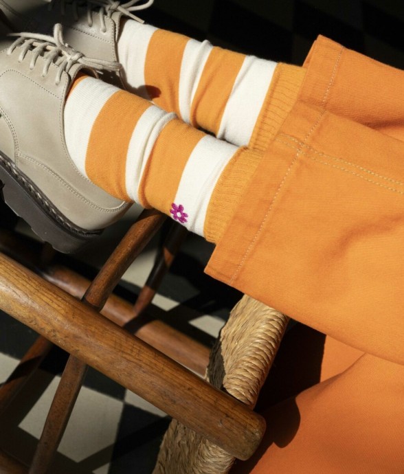 Chaussettes rayées Orange...