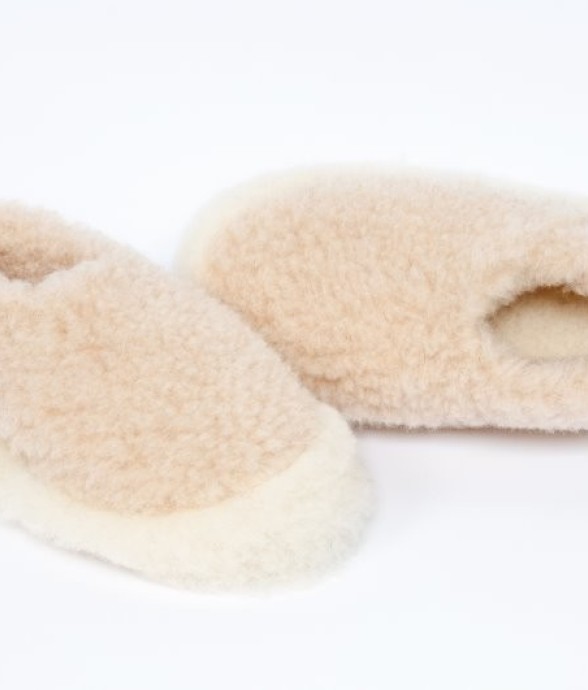 Chaussons fourrés en laine...