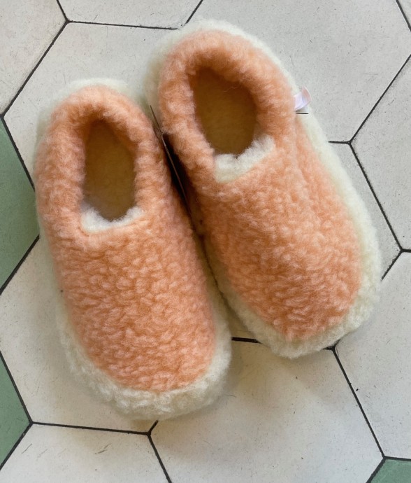 Chaussons fourrés en laine...
