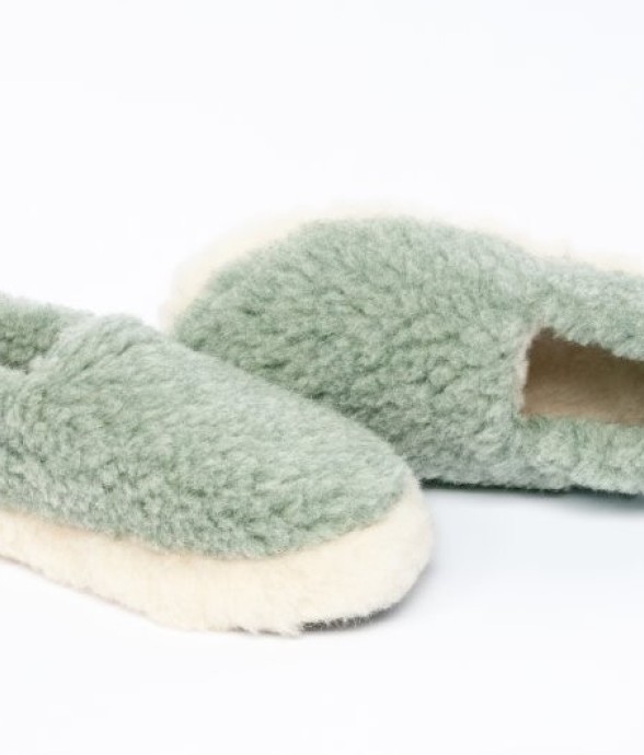 Chaussons fourrés en laine...