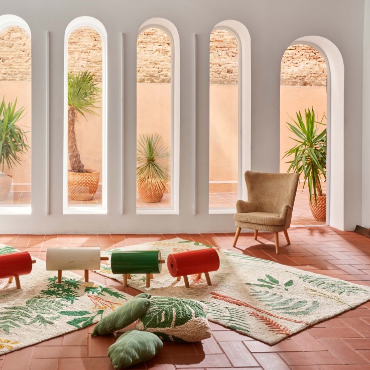 Tapis Rectangulaire En Coton Plantes Botaniques Plants