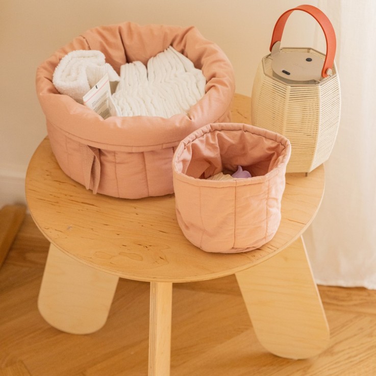 Lot De Deux Paniers Matelassés En Coton Bamboo