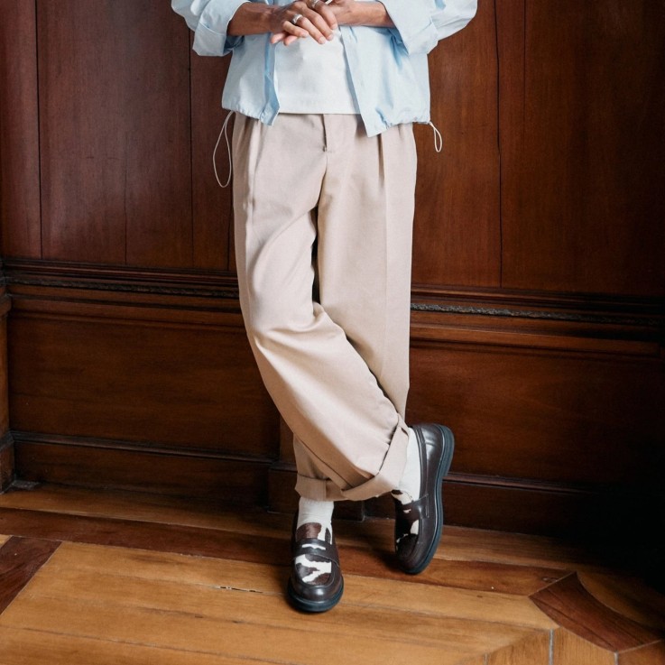 Mocassins mixtes Douro en cuir d'olive