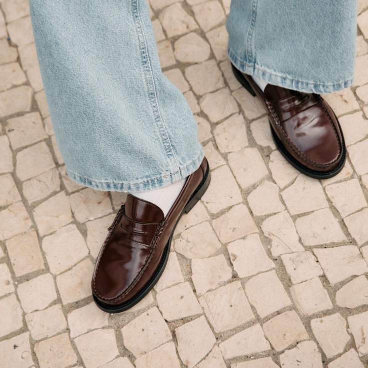 Mocassins mixtes Braga en cuir d'olive