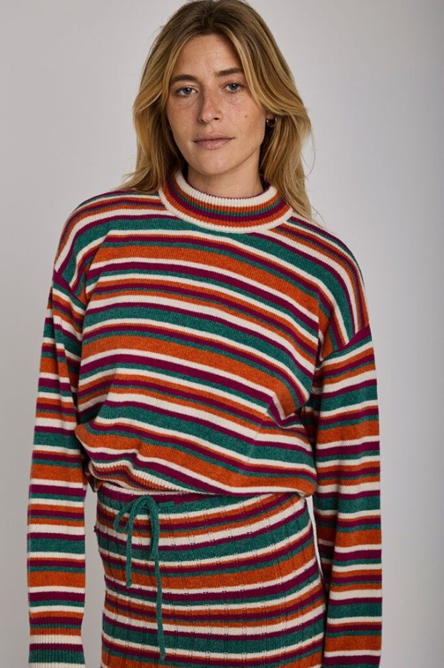 Pull Laine Saveur Rayures Multicolores