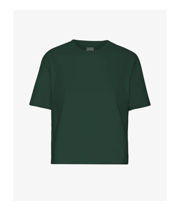Crop Shirt Boxy Emerald Green