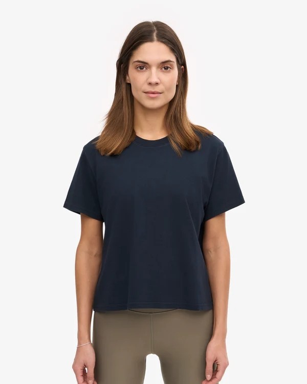 Crop Shirt Boxy Navy Blue
