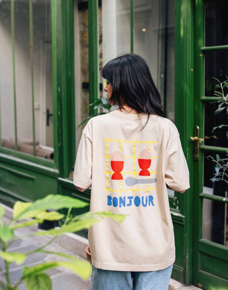 Tee Shirt Bonjour Crème Maison Moche