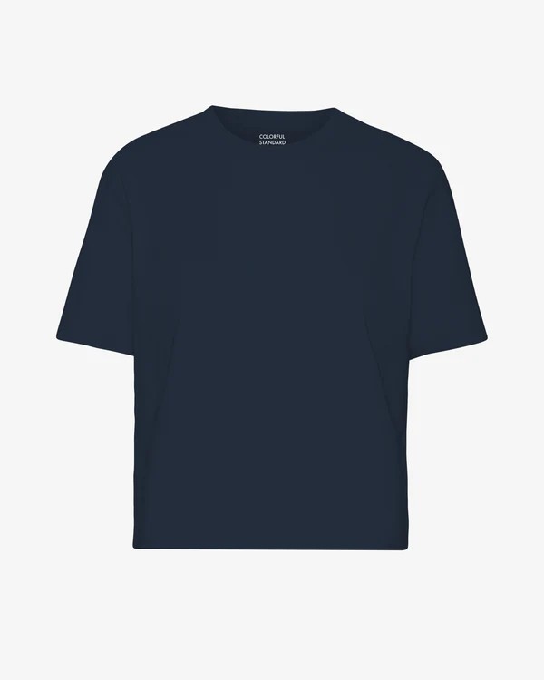 Crop Shirt Boxy Navy Blue