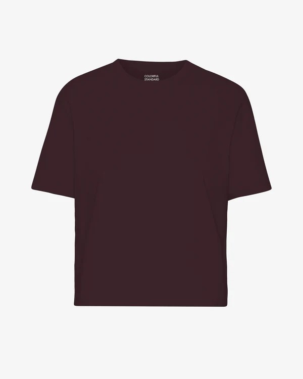 Crop Shirt Boxy Oxblood Red