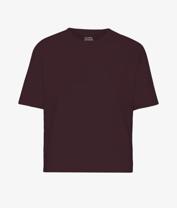 Crop Shirt Boxy Oxblood Red