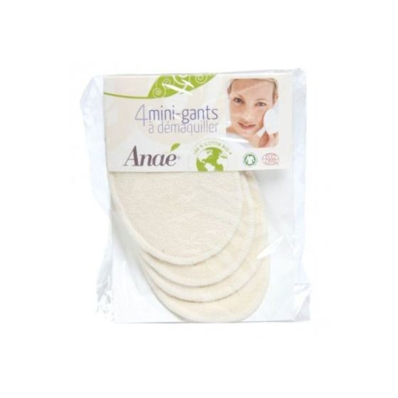4 Mini-Gants Démaquillant en Coton Organic et Lavables