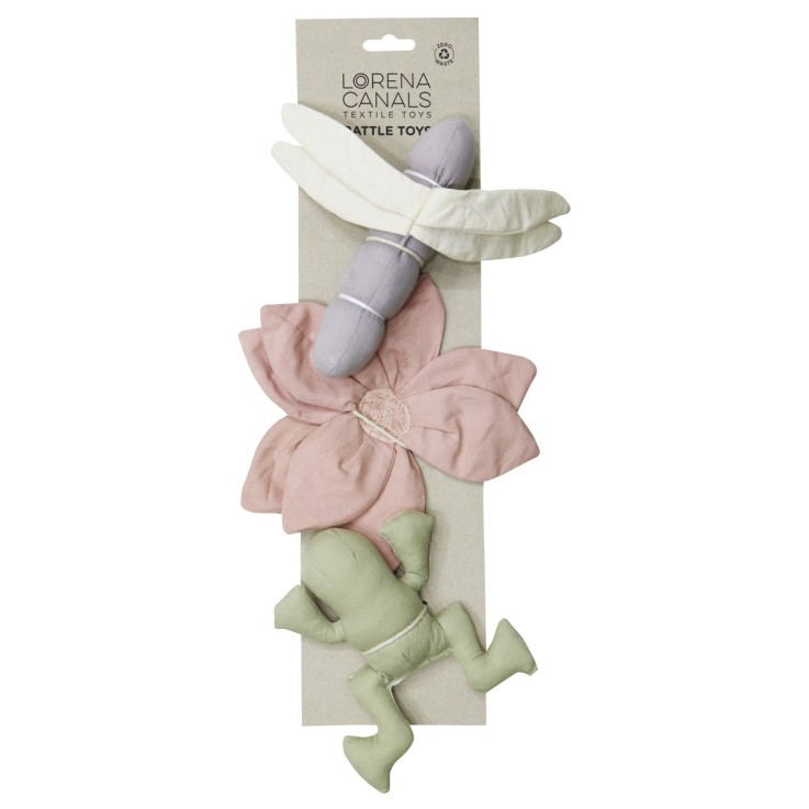 Set 3 Jouets Froissés Et Hochets Bébé En Coton Lily Pond