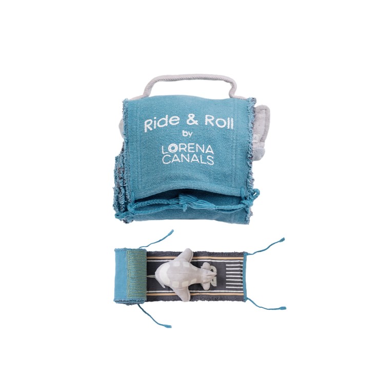 Peluche et tapis de jeu enroulable Ride & Roll en coton
