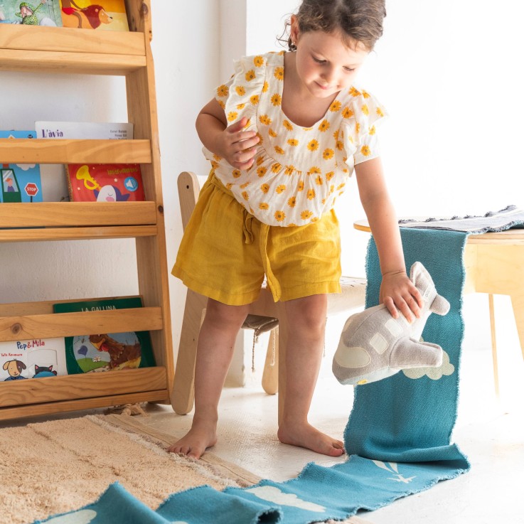 Peluche et tapis de jeu enroulable Ride & Roll en coton
