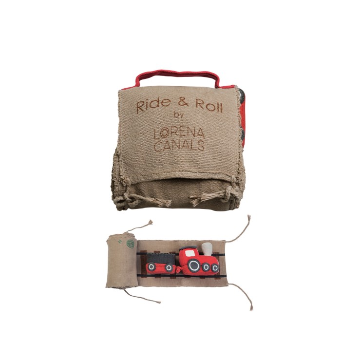 Peluche et tapis de jeu enroulable Ride & Roll en coton