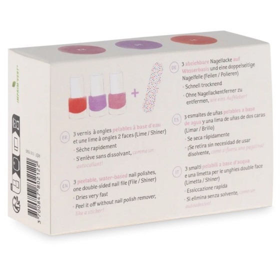 Coffret 3 vernis à ongles pelables à l'eau – Roses éternelles