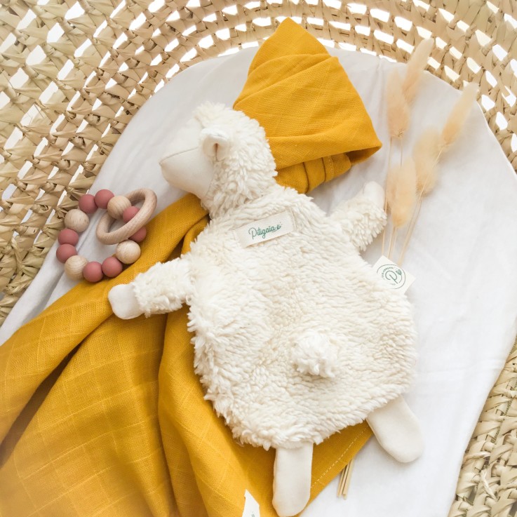 Doudou mouton en coton bio
