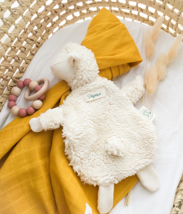 Doudou mouton en coton bio