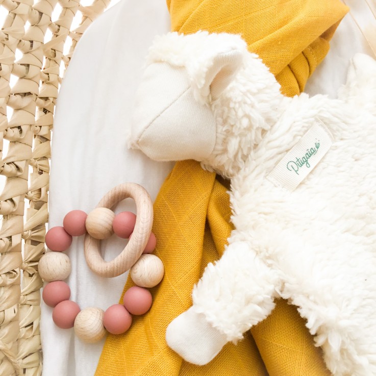 Doudou mouton en coton bio