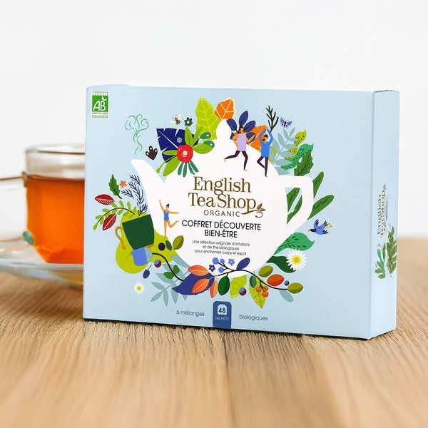 Coffret d'infusions bio bien-être - 48 sachets 6 parfums - Le coffret 48 sachets - 6 parfums