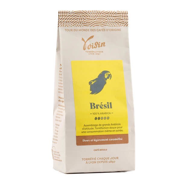Café moulu - goût brésilien - 100% Arabica - Force 2/5 - Sachet de 250g