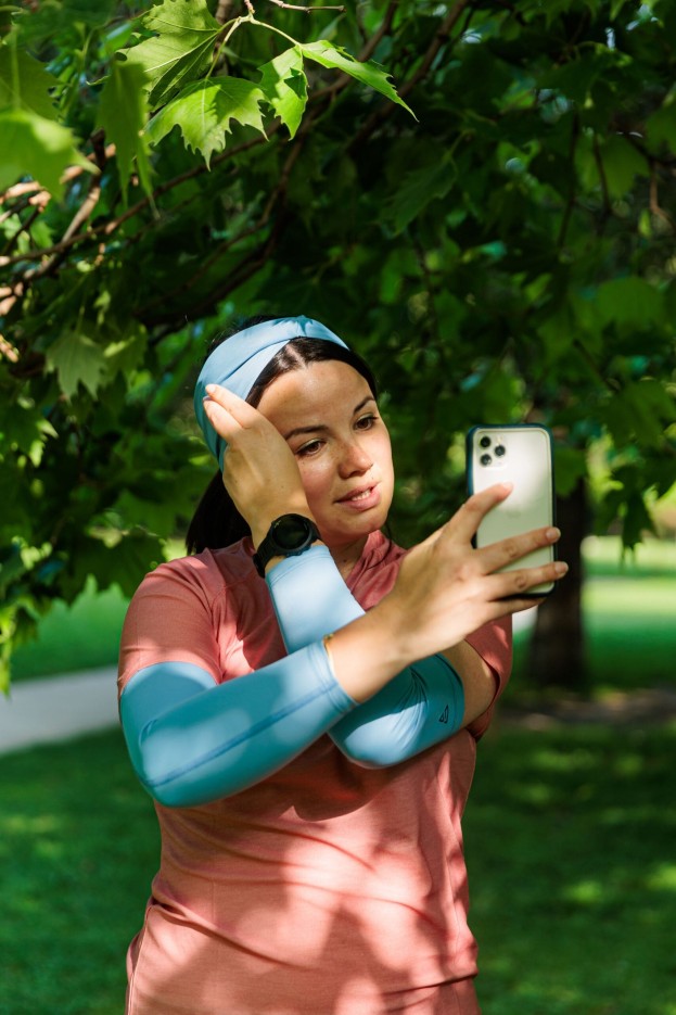 Bandeau sport femme Blueberry en fibre recyclée