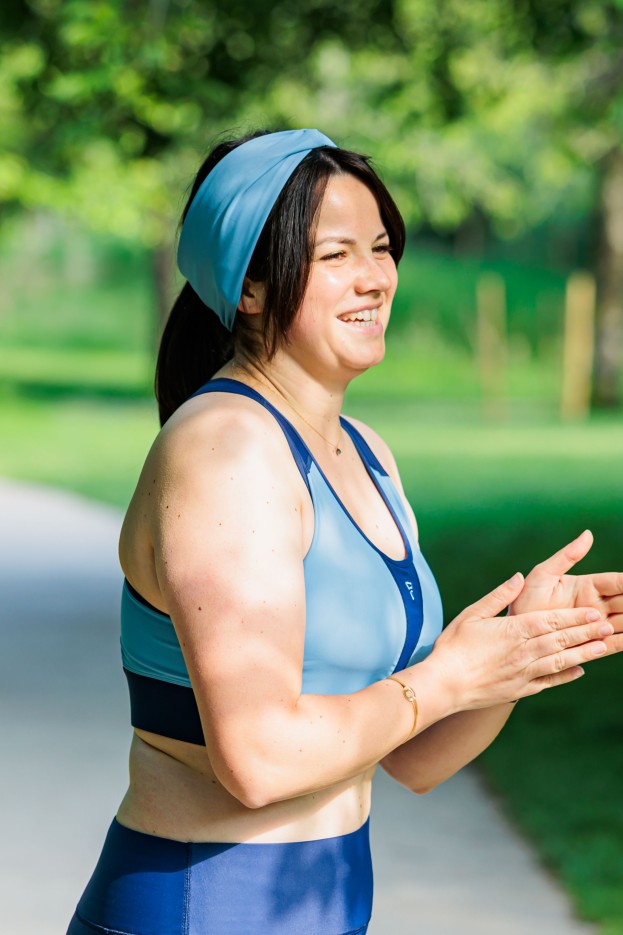 Bandeau sport femme Blueberry en fibre recyclée
