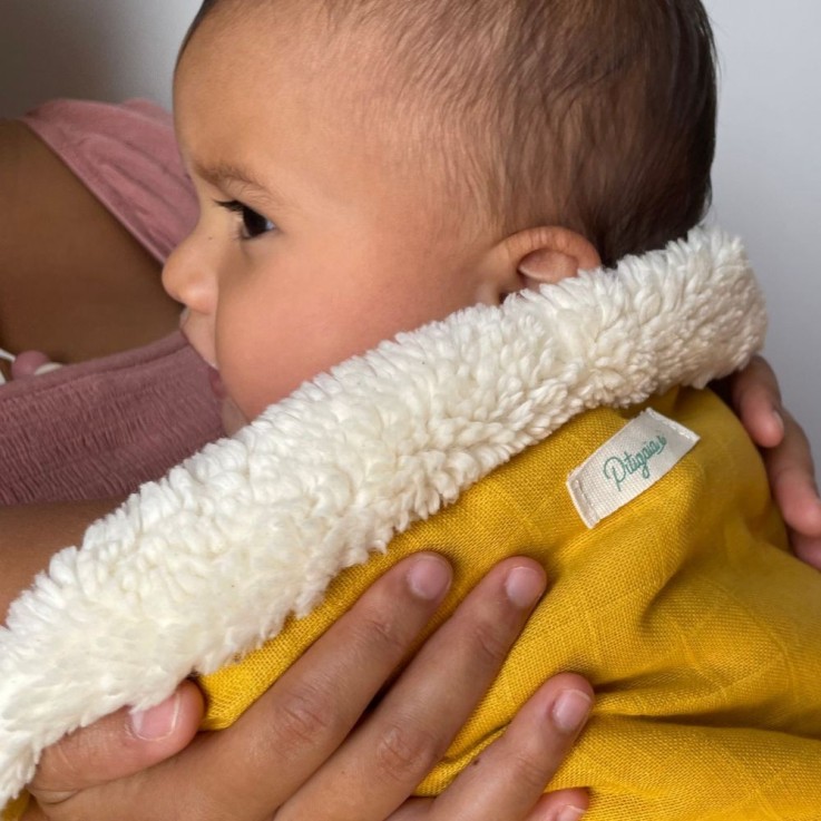 Couverture pour bébé en peluche de coton bio