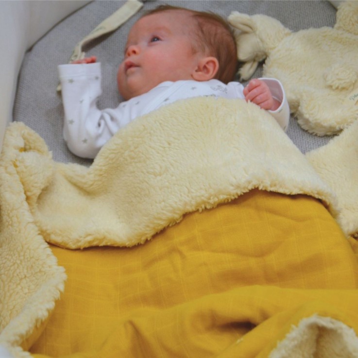 Couverture pour bébé en peluche de coton bio