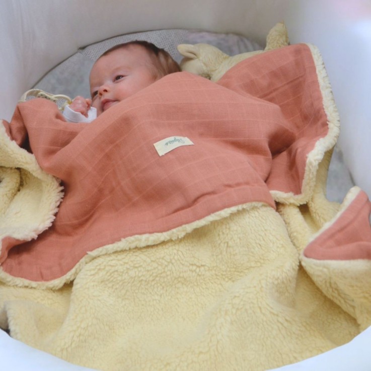 Couverture pour bébé en peluche de coton bio
