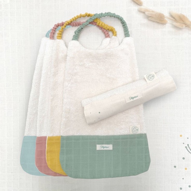 Bavoir élastiqué en coton bio