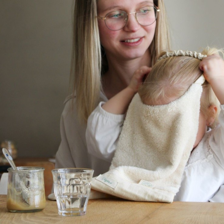 Bavoir élastiqué en coton bio