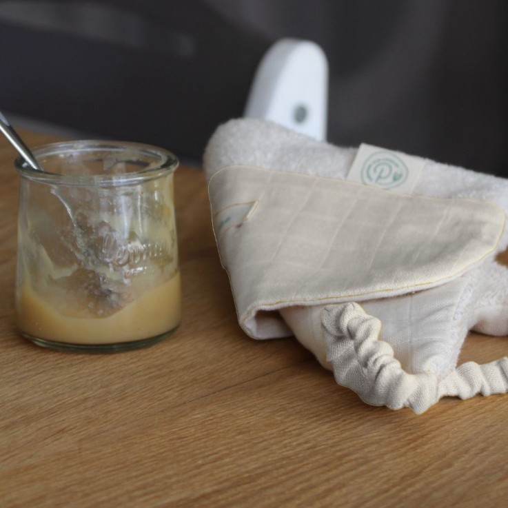 Bavoir élastiqué en coton bio