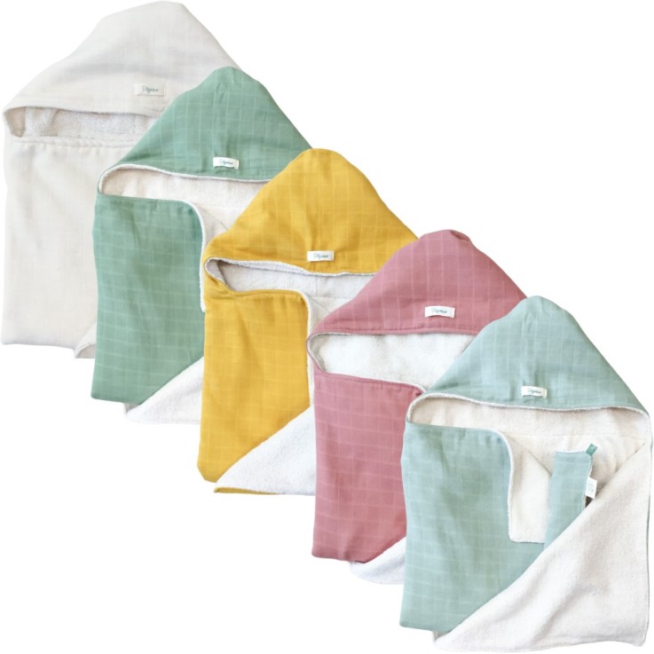 Cape de bain 0-5 ans en coton bio