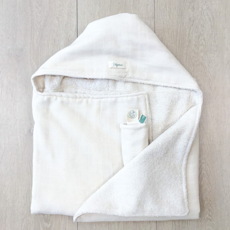 Cape de bain 0-5 ans en coton bio